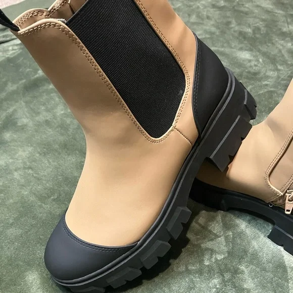 a new day Tan and Black Winter Boots - Picture 3 of 6